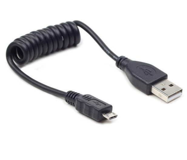 GEMBIRD Kabel USB AM-Micro Spirala 20-60cm CC-MUSB2C-AMBM-0.6M - 220737 - zdjęcie